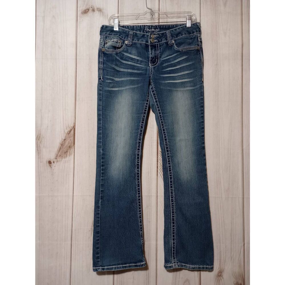 Amethyst‎ Jeans Junior 9 Low Rise Bootcut Y2K Detailed Pockets